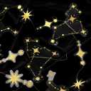 Cheerland Glitter Celestial Party Decorations Constellation Birthday Decoration Star Garlands Witchy Backdrop Astrology Decor Zodiac Theme Banner Hanging Stars Streamer Galaxy Party Suppplies (Gold)