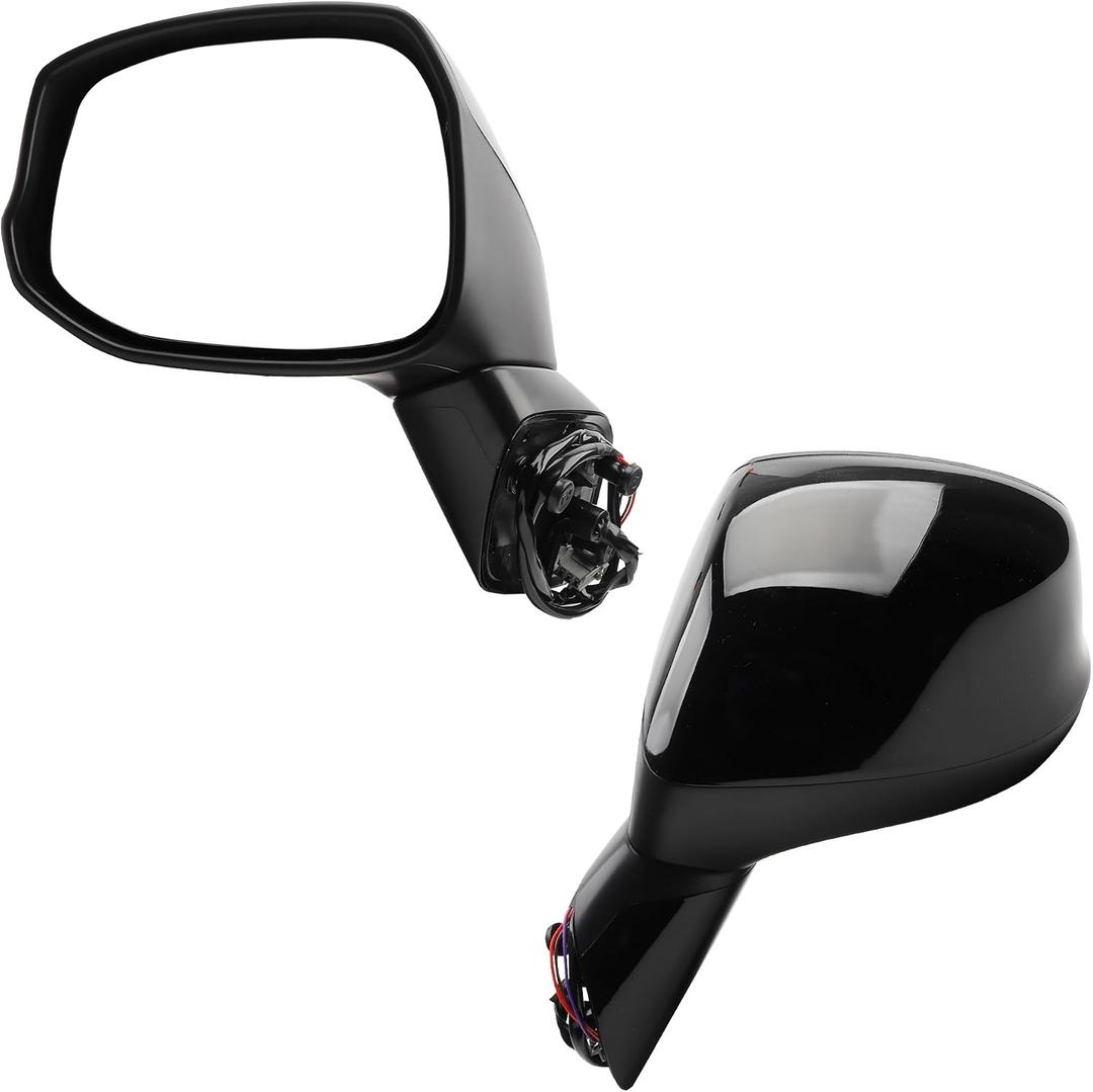 Dasbecan Left Driver Side Door Mirror Compatible with 2012-2015 Honda Civic Power Glass Manual Folding Replace# HO1320261, 76252TR0A01-PFM, 76258TR6C01-PFM,76251TR0A01ZD,76258TR3A01 Black 3PINS
