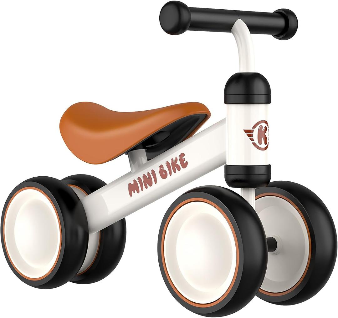 Baby Balance Bike for 1 Year Old Boys Girls Toddler Toys with 4 Wheels for Ages 12-24 Months - Toddler Balance Bike First Birthday Gifts | Ride On Toys for Boys & Girls (Cream)