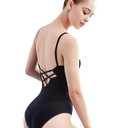 Daydance Camisole Black Leotards for Women Ballet, Gymnastics, Aerial Yoga, size XL