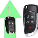 Key Fob Shell Case Replacement Fits for Chevy Camaro Cruze Equinox Impala Malibu 2010-2019 GMC Terrain Buick Encore Lacrosse Regal Verano Keyless Entry Remote Control 5 Button Flip Cover CAE