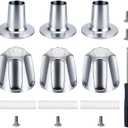 Shower Knobs 3 Piece Replacement,Chrome Shower Knob Include Base Connectors Screws,Bathtub Faucet Handle Remodel Trim Kit,Compatible with Pfister Verve Tub Shower Knob Replacement,Shower Faucet Handle