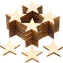 300 Pieces Wooden Stars Shape Unfinished Wood Stars Pieces Blank Wooden Cutouts Ornaments for Craft and Christmas Decoration(1 Inch)