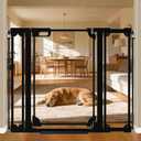 WAOWAO Clear Acrylic 40" Extra Tall Baby Gate for Stairs Modern Design Acrylic Auto Close Pet Gate, 29.52"-47.24" Wide Safety Baby Gate for Doorways,Black Clear Dog Gates Indoor, Hallways,Kitchen
