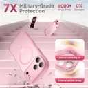 for iPhone 17 Pro Max Case for Women Girls,【Compatible with MagSafe】,【Camera Control】,【Full Camera Protection】, Cute Wave Magnetic Phone Case for iPhone 17 Pro Max,Light Pink