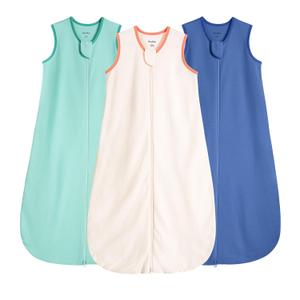 Baby Sleep Sack 12-18 Months 100% Cotton 0.5 Tog Baby Wearable Blanket for Toddler, 3 Pack Breathable Soft Lightweight Sleep Sacks with 2-Way Zipper