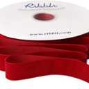 Ribbli Dark Red Velvet Ribbon 1 Inches Continuous 25 Yard Spool Dark Red Christmas Ribbon for Gift Wrapping Crafts Home Decor