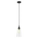 Livex Lighting 40637-92 Contemporary Modern One Light Mini Pendant from Art Glass Mini Pendants Collection in Bronze/Dark Finish,