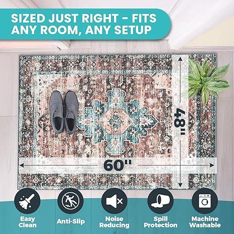 Office Chair Mat for Hardwood Floor -Heavy-Duty Floor Mat for Office Chair - Scratch-Resistant and Non-Slip Computer Chair Mat, Wood and Tile Protection for Office & Home, Brown 48" x 60"