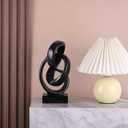 Modern Abstract Knot Sculpture, Artistic Mobius Inspired Resin Decor, Elegant Home and Office Decor, Perfect for Shelves, Desktops, and Mantles, Ideal Gift for Birthdays, Housewarmings (Black)