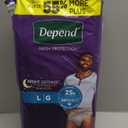 Depend Night Defense Adult Diapers, Incontinence Underwear for Men, Disposable, Overnight, Large, Grey, 22 Count