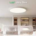24Inch White Large LED Flush Mount Ceiling Light, 50W, 5480LM, 3CCT, 24" 1PK