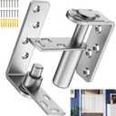 Cafe Door Hinges and Saloon Door Hinges, Swinging Door Hinge Self Closing for Louvre Doors,Swinging Doors, 304 Stainless Steel (Silver-1PCS)