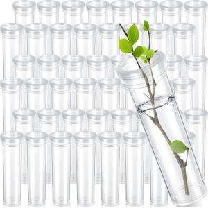 Hushee 100 Pcs 60ml 4.33 Inch Floral Tubes for Milkweed Large Flowers Water Tubes for Milkweed Cuttings Flower Floral Arrangements Butterfly Habitat