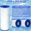 Zhenx C-5374 PLBS75 Spa Filter Cartridge, Compatible with Unicel C-5374, FC-2971, 107092, 303433, 817-0015, R173600, PLBS75, Filter Area: 75 sq. ft, Leisure Hot Tub Filter Cartridge 2 Pack