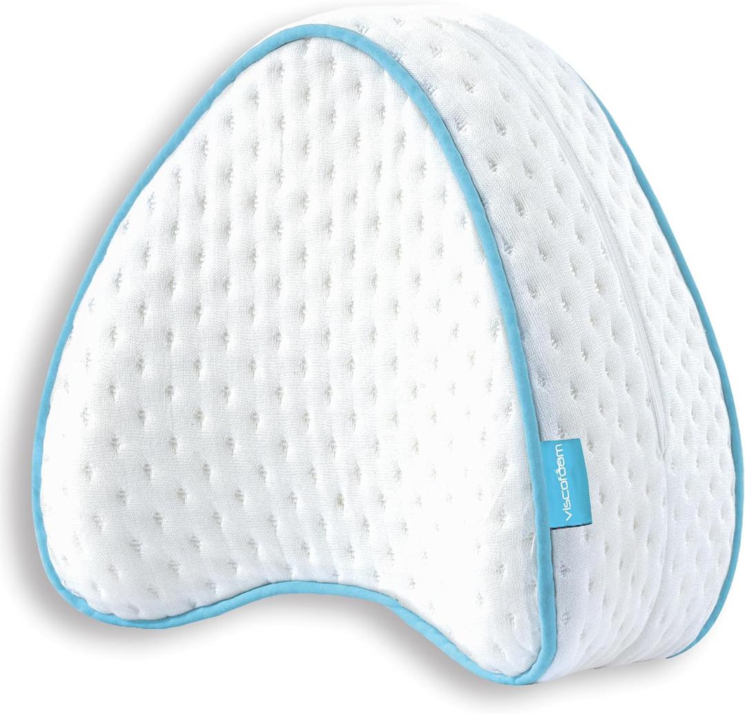 Memory Foam Knee Pillow for Side Sleepers  Orthopedic & Ergonomic Support for Back, Hip, Leg & Joint Pain Relief - Breathable Fabric and Soft Surfaces
