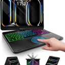 NOKBABO Trackpad Keyboard Case for iPad Pro 13 inch (M5/M4, 2025/2024), iPad Air 13" (M3/M2) & iPad Pro 12.9 6th/5th/4th/3rd, 360 Rotatable, Rainbow Backlit, Pencil Holder - Black