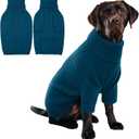 IECOii XL Dog Sweater,Winter Doggy Clothes for Large Dogs Girl Boy,Warm Pullover Soft Dog Sweater Turtleneck,Lightweight & Good Stretch for Active Dogs Like Beagle,Border Collie (Peacock Blue,XLarge)