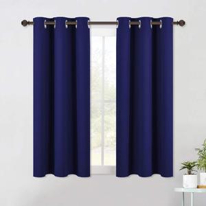 NICETOWN Blackout Curtain Panels for Bedroom, 2 Panels, W42 x L60 inches, Royal Blue, Thermal Insulated Grommet Top Blackout Draperies and Drapes