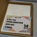 50 Sheets 110lb Cream Cardstock, 8.5" x 11", Heavyweight Off-White Paper Greeting Cards DIY Craft Card Making, 110LB Cover 300 GSM