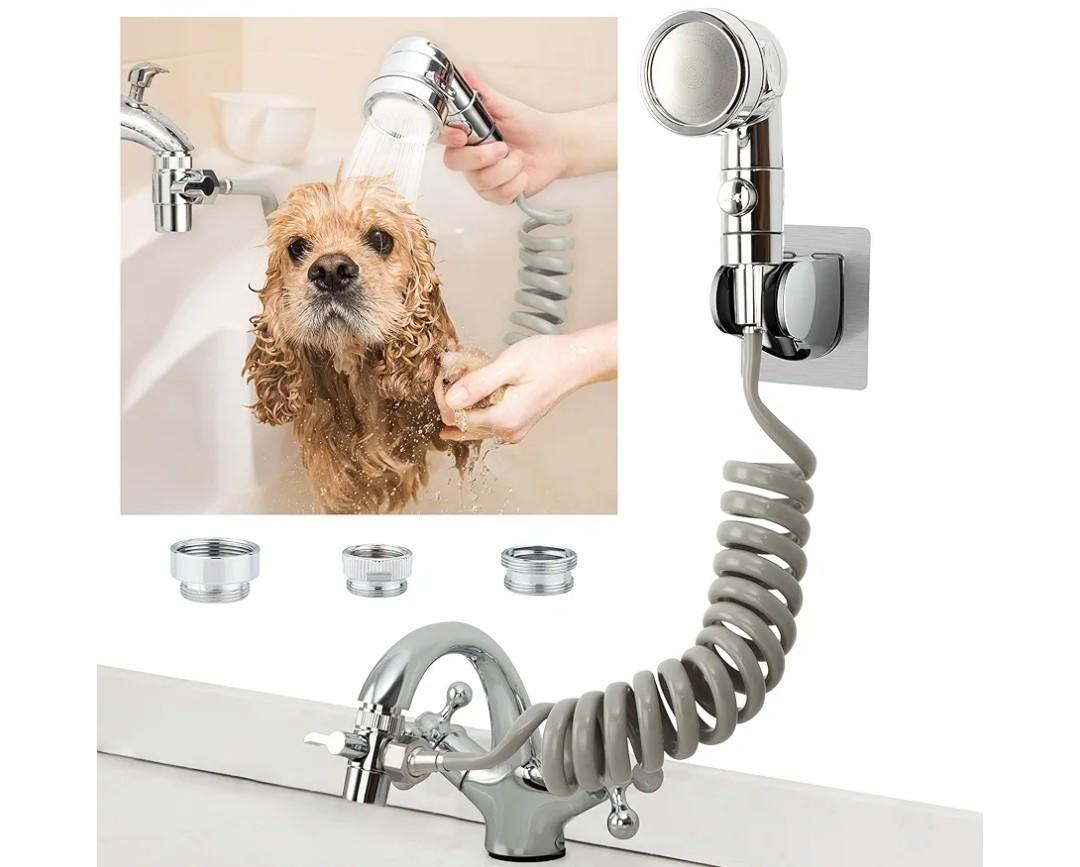ZCONIEY Sink Faucet Sprayer Attachment Hair Pet Rinser Showerhead with Stop Water-saving Function