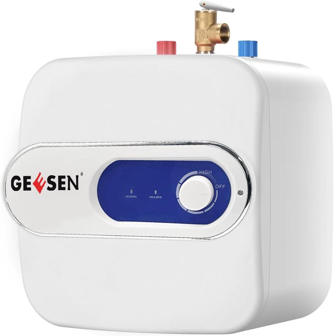 4 Gallon 15L Large Size Under Sink Tank Water Heater Hot Storage,Mini Instant Electric Kitchen Compact Point-of-Use,2 PCs 16” Long 1/2”FIP Stainless Steel Water Hoses