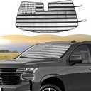 RT-TCZ Windshield Sunshade Sun Shade Heat Shield Window Sun Visor Mat for GMC Yukon 2021-2024,for Chevrolet Tahoe 2021-2024,for Suburban SUV 2020-2024,US Flag