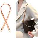 Jjiesinlov Genuine Vachetta Leather Replacement Bags Thin Short Purse Strap Shoulder Straps for Multi Pochette Boulogne Pouchette Montaigne Accessories (Width:0.43in&Length:23.6in) (Apricot)