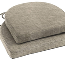 Chair Cushions for Dining Chairs with Ties and Removable Cover, Dining Kitchen Chair Pads with Non-Slip Bottom, High-Resilience Indoor Seat Cushions, 16'' x 16'' x 2'', Set of 2, Khaki