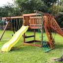 BeneLabel Climbing Cargo Net 30" x 139" Outdoor Climbing Net for Kids No-Knot Nylon Rope Climbing Ladder Net for Playground Treehouse, Swing Set, Backyard Climbing Frame, Playset - Green