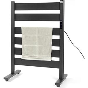 Towel Warmer Rack, Heated Towel Racks for Bathroom, 6-Bar, Upgraded Extra-Wide Heating Area, Built-in Timer and Temperature Adjustment, Large Free-Standing Heated Towel RackMatte Black