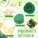 Suncalla 36 Pcs Green and Yellow DIY Graduation Cap Decorations Kit, 20 Roses Sunflower Flower Heads 4 Inspirational Quote Glitter Stickers 12 3D Butterfly for Grad Cap Topper DIY Art Gift