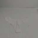 OYOANGLE Women's Lace Sheer Ruffle Thong Panties Bowknot Mid Rise Comfortable Underwear (Large, White)