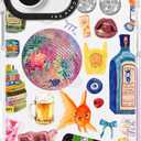 for iPhone 16 Plus Case, Retro Party Collage Pattern with Disco & Gin, Military-Grade Drop Protection, Cute Soft Slim TPU Protective Cover with Camera Protection for Women & Girls (LightBalls)