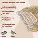 FESHFEN Clip in Hair Extensions for Women - 4 Pcs Thick Double Weft Long Wavy Soft Synthetic Blends Well Hair Extension, 20 inch Caramel Brown & Beige Blonde