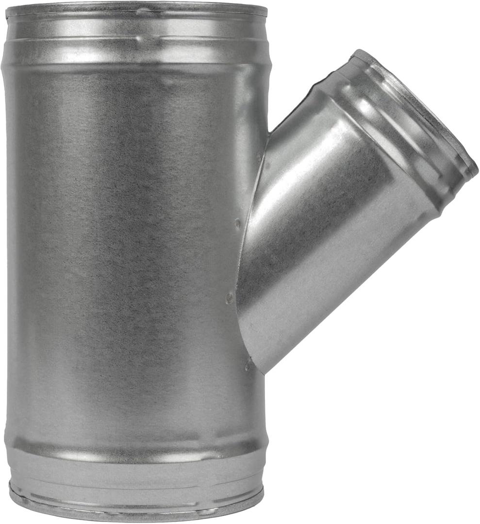 8'' Inch Duct Splitter to 45 Degree 4" Inch Branch for Exhaust Fan, Dryer Vent Hose - 3 Way Duct Hose Connector, Wye Shape, Ducting Adapter, 8x8x4 Splitter