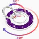 5 x Magnetic Phone Ring Holder for magsafe, Glitter Magnetic Grip Compatible with iPhone 17 16 15 14 13 12 Pro max,Pro,Plus,Mini,Pixel 10 Series Mag Safe Accessories Kickstand,Deep Purple