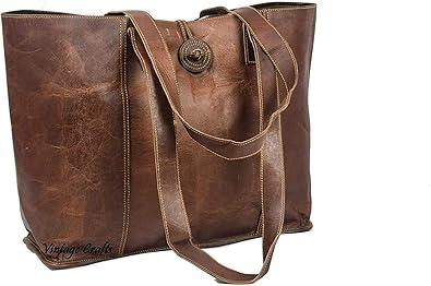 Genuine Leather Tote Bag Handbag Shopper Purse Shoulder Bag for Women Office Laptop Bag