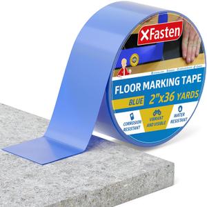 XFasten Vinyl Floor Tape 2 Inch x 36 Yards 6 Mils | Gym and Court Marking Tape for Outdoor, Gymnasium, Classroom | Blue Marking Tape for Dancefloor