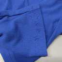 Artfish Women's Round Neck Long Sleeve Knit Ribbed Fitted Crop Top Casual Basic Shirts (Medium, Royal Blue)