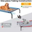 42''Cooling Elevated Dog Bed with Pillow,Outdoor Indoor Raised Dogs Bed with Six Support Feet,Breathable Dog Cot Beds Teslin Medium Large Size Dogs,Pet Hammock Beds, Pet Beds with 4 Ice Pack (Medium)