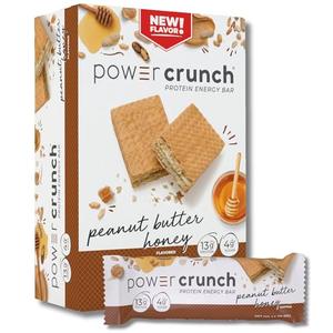 Pack of 2 Power Crunch Protein Wafer Bars, High Protein Snacks with Delicious Taste, Peanut Butter Honey, 1.4 Ounce (5 Count) BB 03/JAN/2026