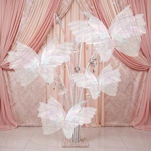 Yinder 4 Pcs Large White Butterfly Decorations Mariposas Grandes para Decoracion Big Butterfly Party Decor 3D Silk Butterflies for Women Birthday Party Wedding Photo Props Backdrop Decor