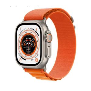 Apple Watch Ultra [GPS + Cellular 49mm] Titanium Case with Orange Alpine Loop, Small