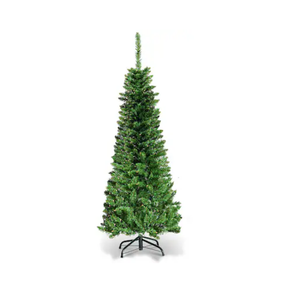 4.5-ft Pre-lit Pencil Artificial Christmas Tree with White LED Lights
