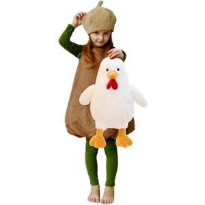 Cute Chicken Stuffed Animal Plush Doll Toy - Farm Animal Cuddler for Kids' Room Decor - Ideal Gift for Valentine's Day Children's Day and Christmas (White,17 inch)