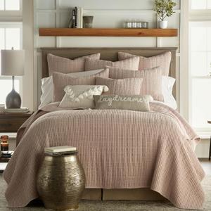 Levtex Home - Mills Waffle - King/Cal King Quilt Set - Blush Cotton Waffle - Quilt Size (106 x 92in.), Sham Size (36 x 20in.)