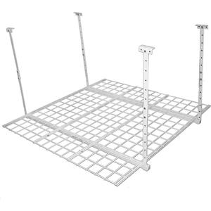 HyLoft Overhead adjustable Garage Storage Rack,Heavy Duty Steel Garage Storage System, 45-Inch x 45-Inch, White