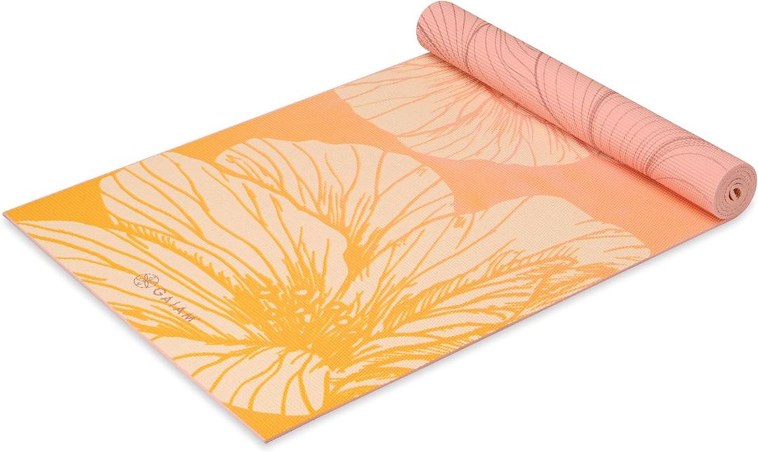 Gaiam Yoga Mat - Premium 6mm Print Reversible Extra Thick Non Slip Exercise & Fitness Mat for All Types of Yoga, Pilates & Floor Workouts (68" x 24" x 6mm Thick)