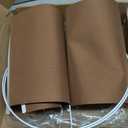 Lamp Shades Set of 2, Drum Lampshade for Table Lamps Floor Lamp, 13" Top X 13" Bottom X 10" High Brown Large-Medium Line Fabric Lamp Shades, Easy Assembly Replacement Lampshades